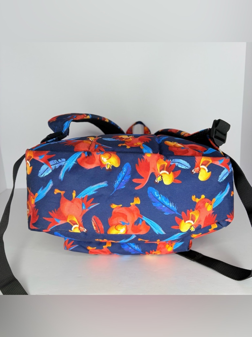 Loungefly Disney Aladdin Iago Bird Character All Over Print Backpack Blue Red - Picture 8 of 12